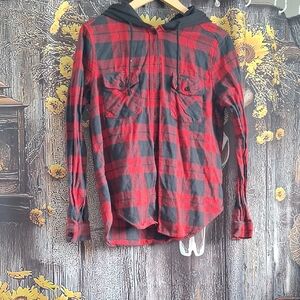 Bluenotes Red and Black Plaid Shirt